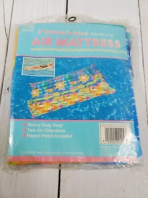 New Old Stock Vintage Pool Float 72''x 30'' Raft Colorful Retro Air Mattress • $14.99
