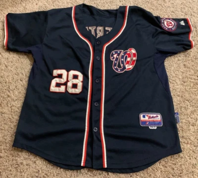 $88.99 • Buy Majestic Washington Nationals #28 Jayson Werth Jersey Mens Size 50 Patriotic MLB