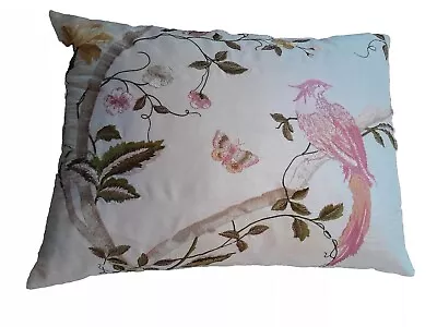 GENUINE Laura Ashley Summer Palace Duck Egg Embroidered Cushion  - BNWT • £34.99