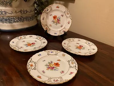 Set Of 4 Antique EPIAG Czechoslovakia Floral Bread/Butter Plates~Scallop~Vintage • $35