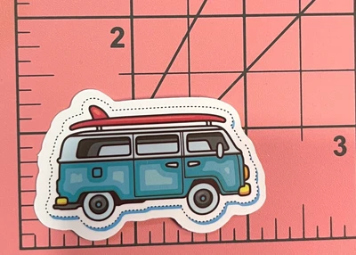 $3.99 • Buy Red Surfboard VW Bus Vinyl Sticker Decal ThinkBomb Anything Free Ship & Track