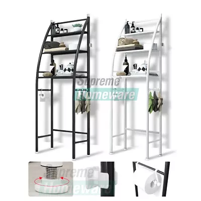 Bathroom Storage Rack Over Toilet Stand Shelf  Laundry Organiser Steel 3 Tiers • $35.77