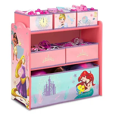  Girls Wood Multi Bin Toy Storage Organizer Disney Princess Kids Children New... • $56.93