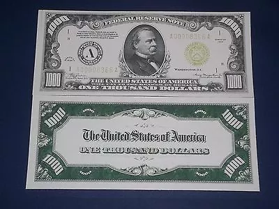 $2.75 • Buy Reproduction Copy 1934 $1,000 Federal Reserve  Note Please Read Description