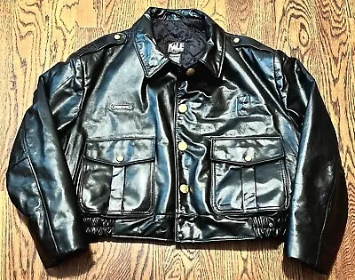 Vintage Kale Chicago Police Leather Jacket Bomber 46 Short Motorcycle • $174.99