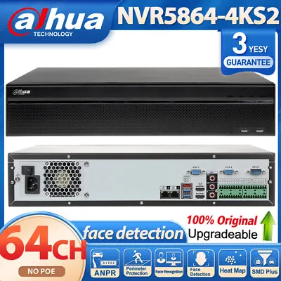 ✅NEW ! Dahua NVR5864-4KS2 64CH 8SATA 4K H.265+ Pro Network Video Recorder AI NVR • $703