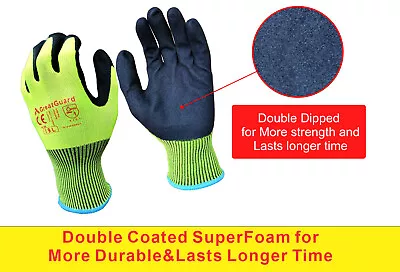 Hi-Vis Work Safety Gloves Mechanic Double Dip Sandy Foam Breathable Comfort 12 • $163.80