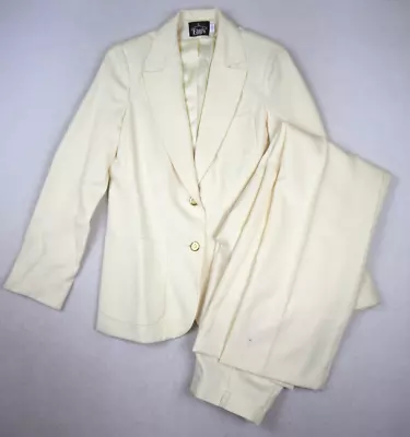 VINTAGE 70s WOMEN'S IVORY CREAM PANT SUIT - FAY'S CLOSET - SIZE 5/6 • $34.99