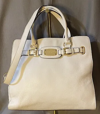 Michael Kors Hamilton Ivory Pebbled Leather 2-way Tote Preloved  • $90
