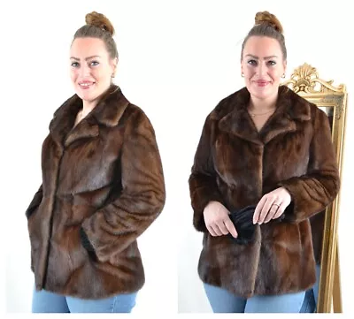 Us4857 Real Mink Fur Jacket Female Ranch Mink Whole Skins Size M - Nerzjacke • $199