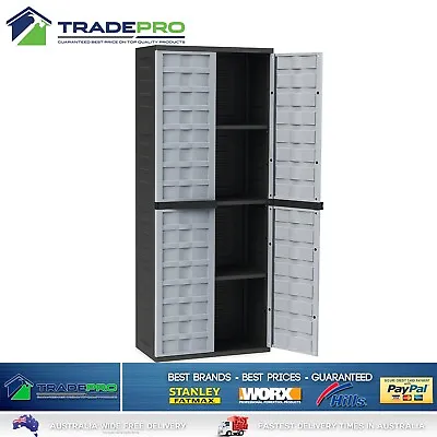 Storage Cabinet 170cm 2 Door Locker Cupboard Garage Shoe Office With 3 Shelves • $138