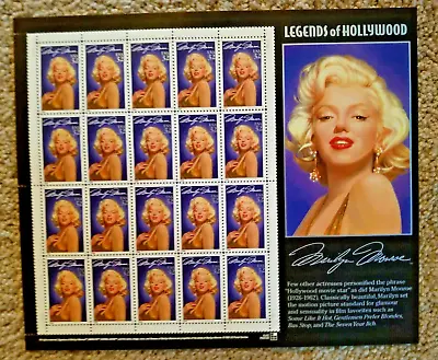 U.s. Scott #2967 - Marilyn Monroe  - Legends Of Hollywood -  Mint N.h. Sheet • $7