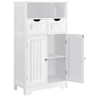 Bathroom Storage Cabinet Floor Free Standing Cabinet With 2 Doors 2 Drawers • $85.99