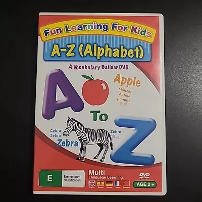 Fun Learning For Kids A-Z Alphabet DVD Multi Language Learning Vocabulary • £3.90