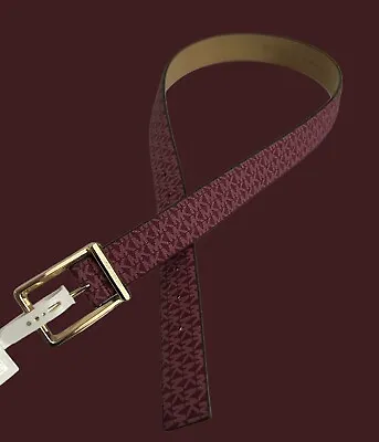 New  MICHAEL KORS  MK LOGO Berry Belt With Gold Buckle Size Small • $36