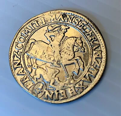 Rare Vintage German States Silver 1/3 Taler Coin St. George DRAGON Slayer 1672 • $159.95