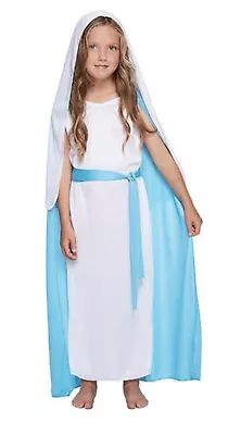 Virgin Mary Girls Fancy Dress Christmas Nativity Play Festive Costume Ages 10-12 • £9.99