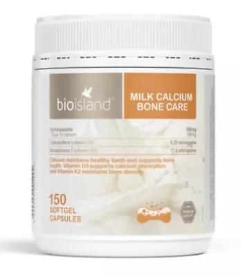 Bio Island Milk Calcium Bone Care 150 Softgel Capsules Health Bones EXP Aug-2026 • $26.95