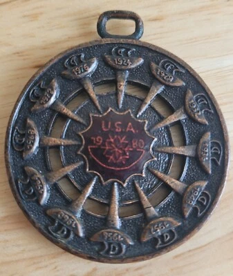 $74.99 • Buy Vintage 1980 United States Olympic Participation Medal Necklace. Fast Shipping!