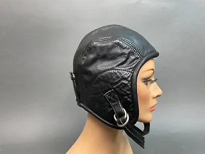 Vintage Mother Leather Helmet Hat Cap Motorcycle Racing Flight Cap Aviator • $58