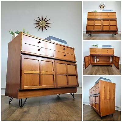 Retro Nathan Squares Teak Sideboard/TV/Record Cabinet - Mid Century G-Plan Era • £185