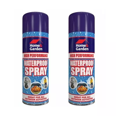 2 X Waterproof Spray For Fabric Cloth Shoe Leather Jacket Camping Hiking 300ML • £7.99