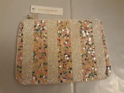 £12.99 • Buy MAKE UP BAG ACCESSORIZE SEQUINS Brand New