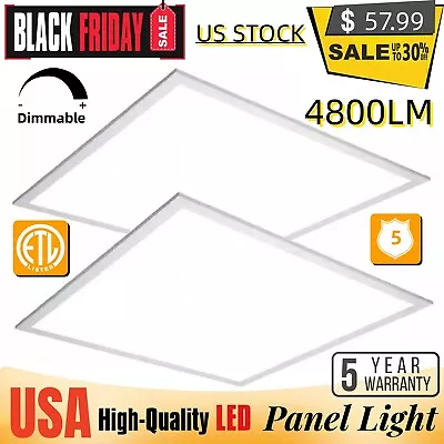 2x2 LED Panel Light – 45W – 5000K – Edge Lit Lights - Dimmable 0-10V - 110-277V • $48