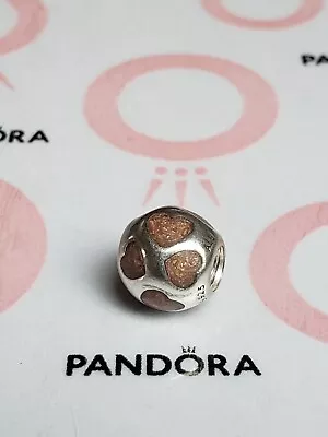 Genuine Pandora Silver Pink Hearts All Over Enamel Charm 925 ALE. • £12