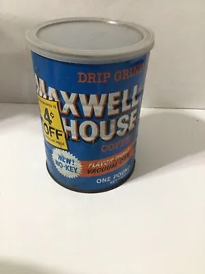 Vintage Maxwell House Reg Grind Coffee Can  No Key Flavor Tight  1 Lb W Lid. • $9.50