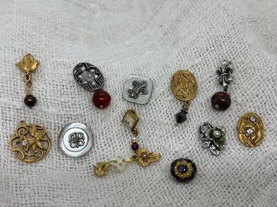 12 Jewelry Findings Vitorian Sttings Buttons Charms Necklace Bails Pearls • $12