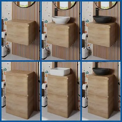 500mm Bathroom Countertop Vanity Unit Basin Wall Hung Floorstanding Wood Effect • £199.97