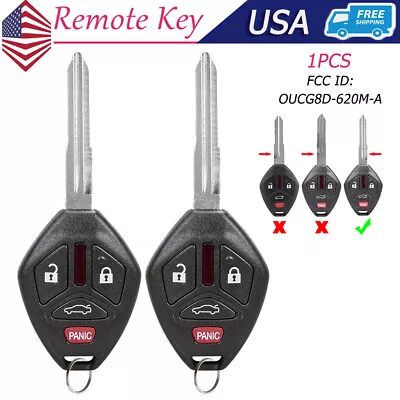 2 Replacement For 2008- 2017 Mitsubishi Lancer Remote Head Key Fob OUCG8D-620M-A • $26.65