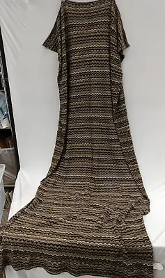 Missoni Lindex Massive Scarf/Shawl 88  X 42  -New- Brown/White/Gold Knit Pattern • $40