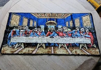 Vintage Last Supper 20  X 40  Velvet Plush Tapestry Wall Hanging Prayer Rug • $22.20