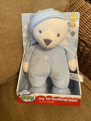 Sainsburys TU My 1st Bedtime Bear Blue Grow And & Play Teddy Plush Soft New • £24.99