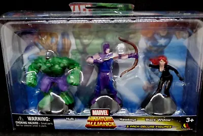 Marvel Miniature Alliance Hulk Hawkeye Black Widow Series 1 Set C 2012 • $13.99