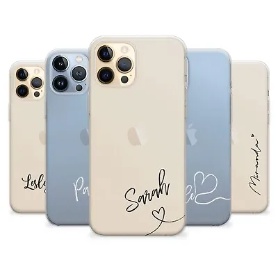 Personalised Clear Phone Case IPhone 12 13 14 15 Pro Max Plus Custom Name Cover • £6.29