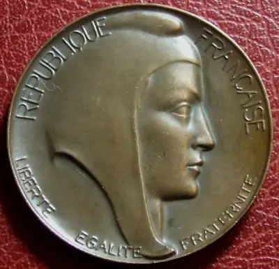 Art Nouveau Marianne As Peasant French Medal By Josette HEBERT COEFFIN • $39