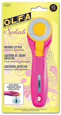 Olfa Splash Rotary Cutter 45mm Fairy Floss Pink • £14.20