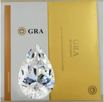 Loose Moissanite Pear Cut Real Gem Stone W. GRA Certificate All Sizes VVS1 D • $98.99