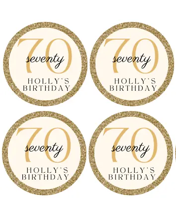 20 X 70th Birthday Gold Edible Cupcake Toppers Wafer/icing UNCUT • £4