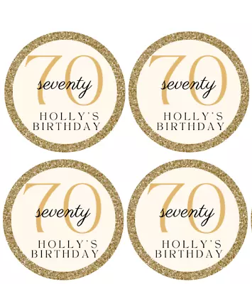 20 X 70th Birthday Gold Edible Cupcake Toppers Wafer/icing UNCUT • £3