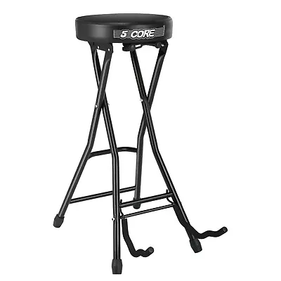 5Core Foldable Guitar Stool With Padded Seat And Rear Mounted Guitar Hanger • $64.99