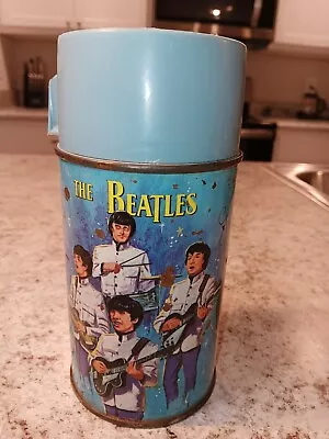 1965 The Beatles Thermos For Lunch Box * Vintage * Lunchbox Bottle Fab 4 • $139.99