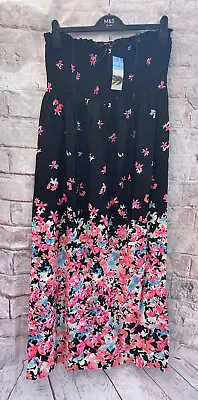 £14.99 • Buy M&S Women's Black Floral Maxi Dress Cover Up Beachwear Size: Uk 20 Long