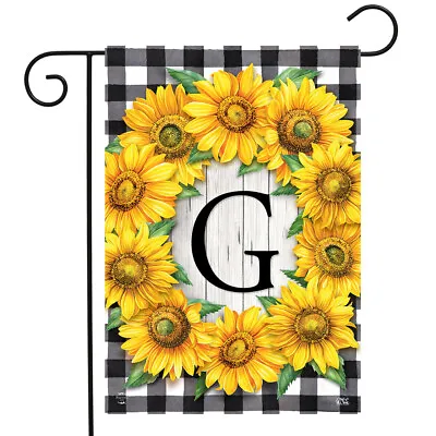 Sunflowers Monogram G Garden Flag • $9.86