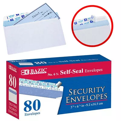 80 Self Seal White Envelopes Letter Mailing Shipping Security Mail Peel 6 3/4 • $8.64