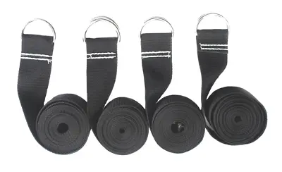 Bounce House Straps 10' Long Black D Ring 4 Pack For Commercial Inflatables • $29.95