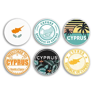 6 X 10cm Cyprus Vinyl Stickers - Country Holiday Flag Travel Luggage Gift #78838 • £4.99